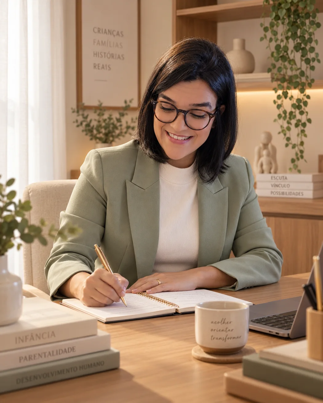 Ariane Pereira em seu ambiente profissional